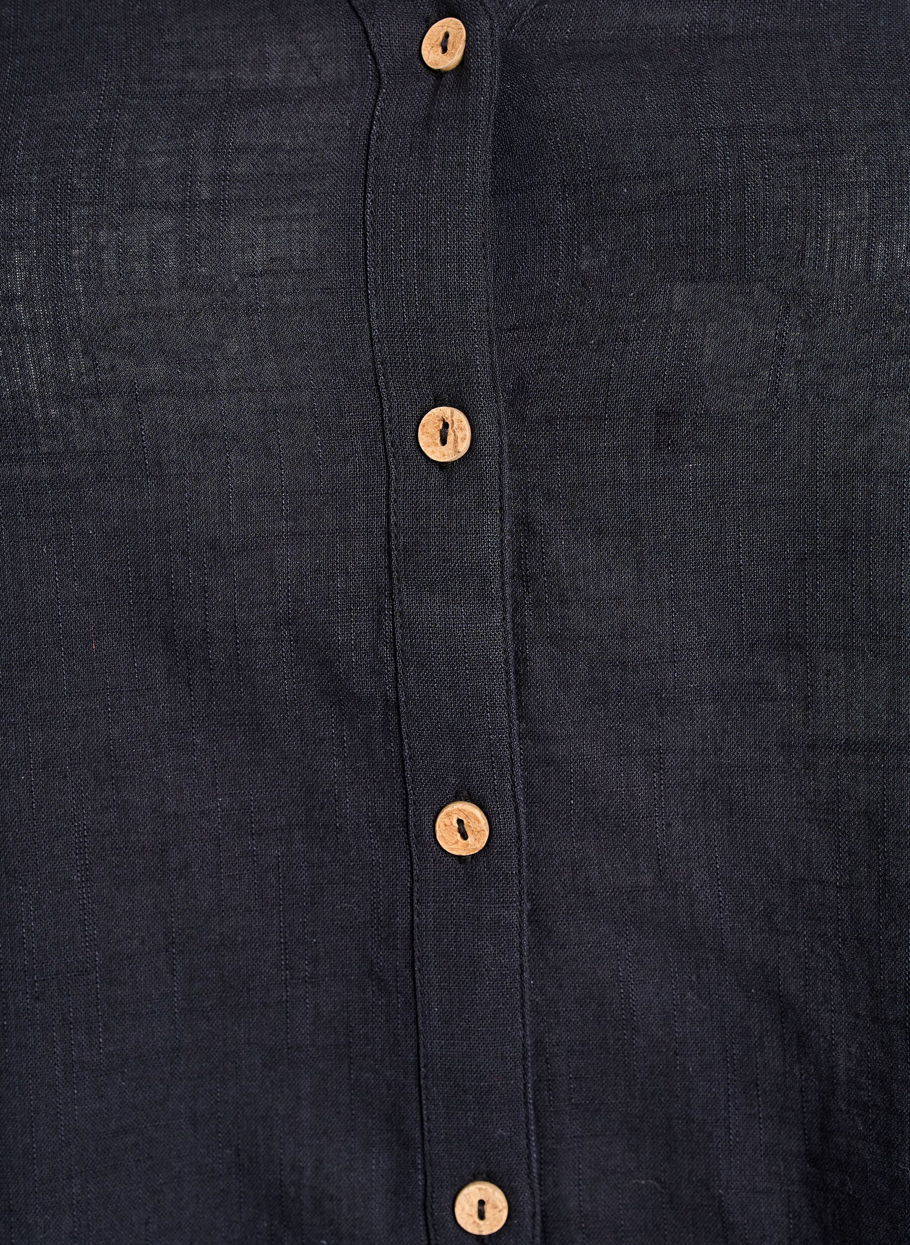 ZizziHemdbluse aus Baumwolle mit V-Ausschnitt, Schwarz, Packshot image number 2