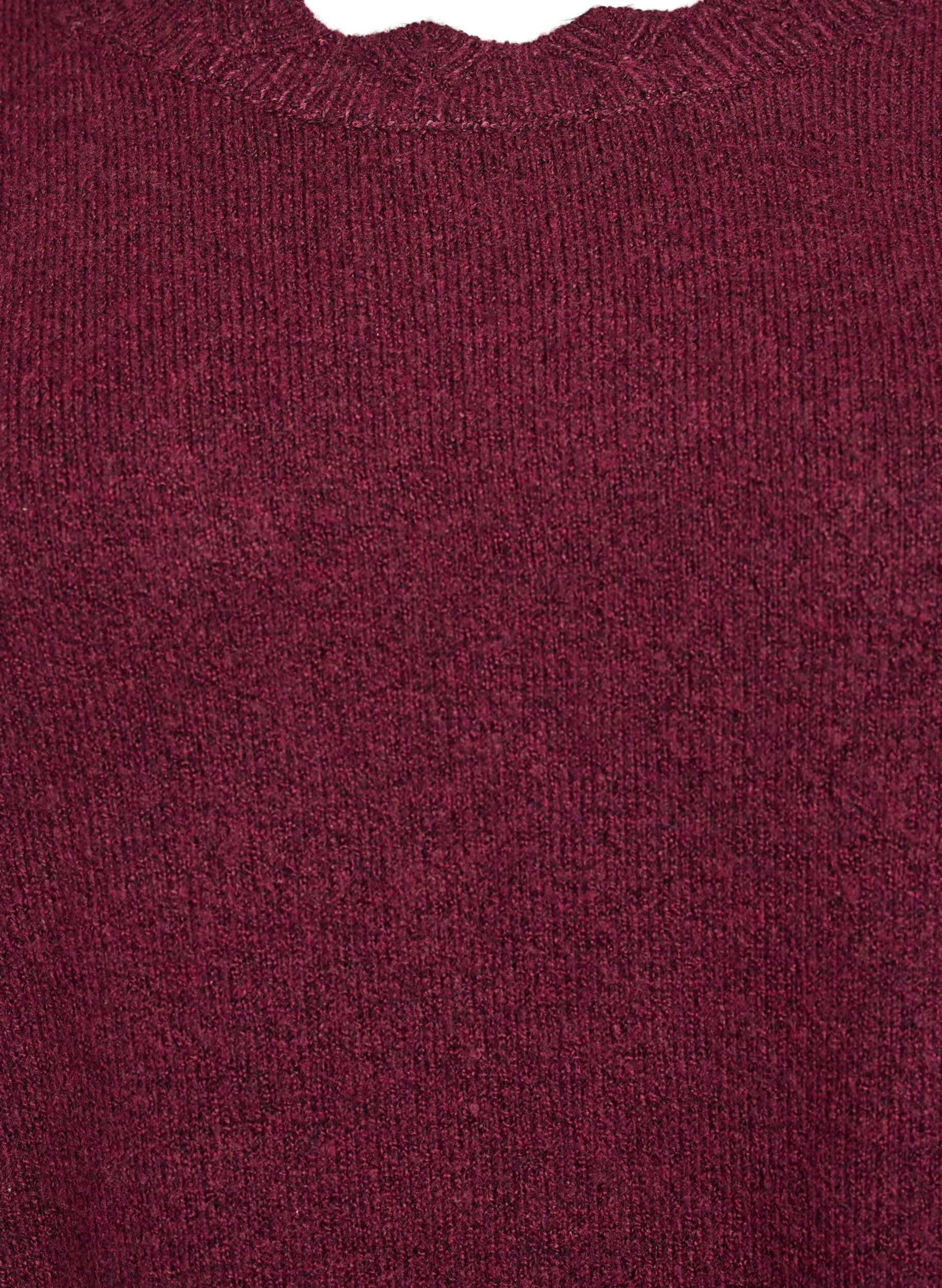 ZizziStrickbluse mit Wellenkante, Dunkles Bordeaux, Packshot image number 2
