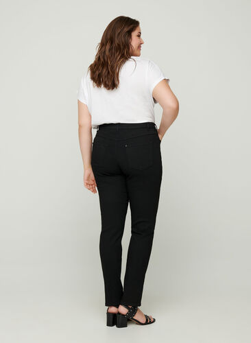 Schwarze Slim Fit Emily Jeans, Black, Model image number 0