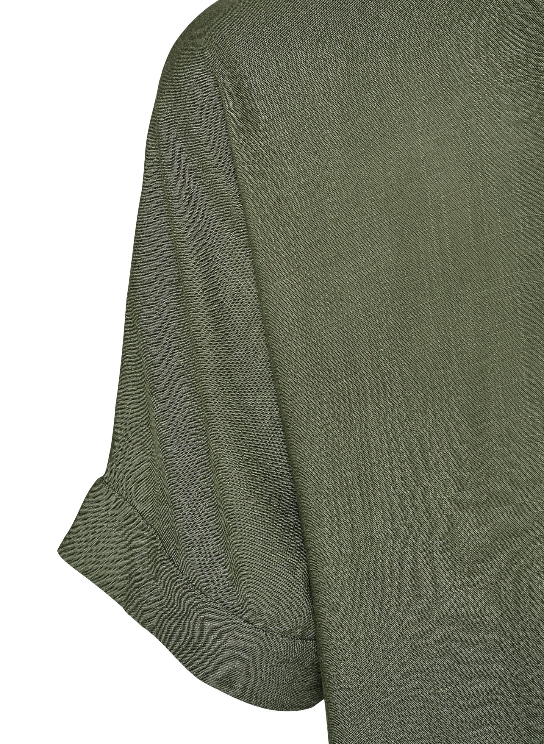 ZizziViskosebluse mit Crochet-Besatz und Kn&ouml;pfen, Gr&uuml;n, Packshot image number 3