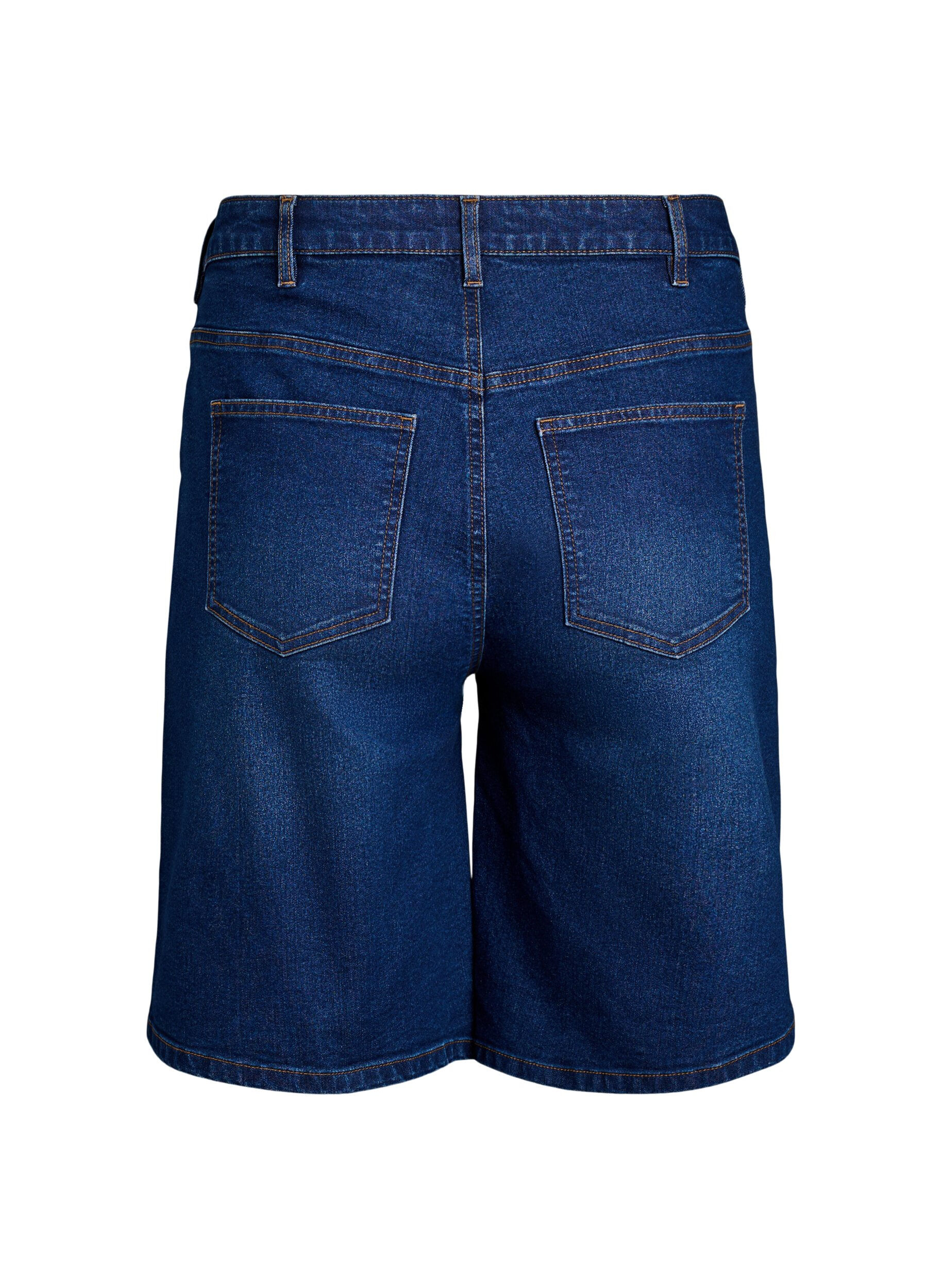 ZizziFLASH - Locker sitzende Jeansshorts mit hoher Taille, Blau, Packshot image number 1