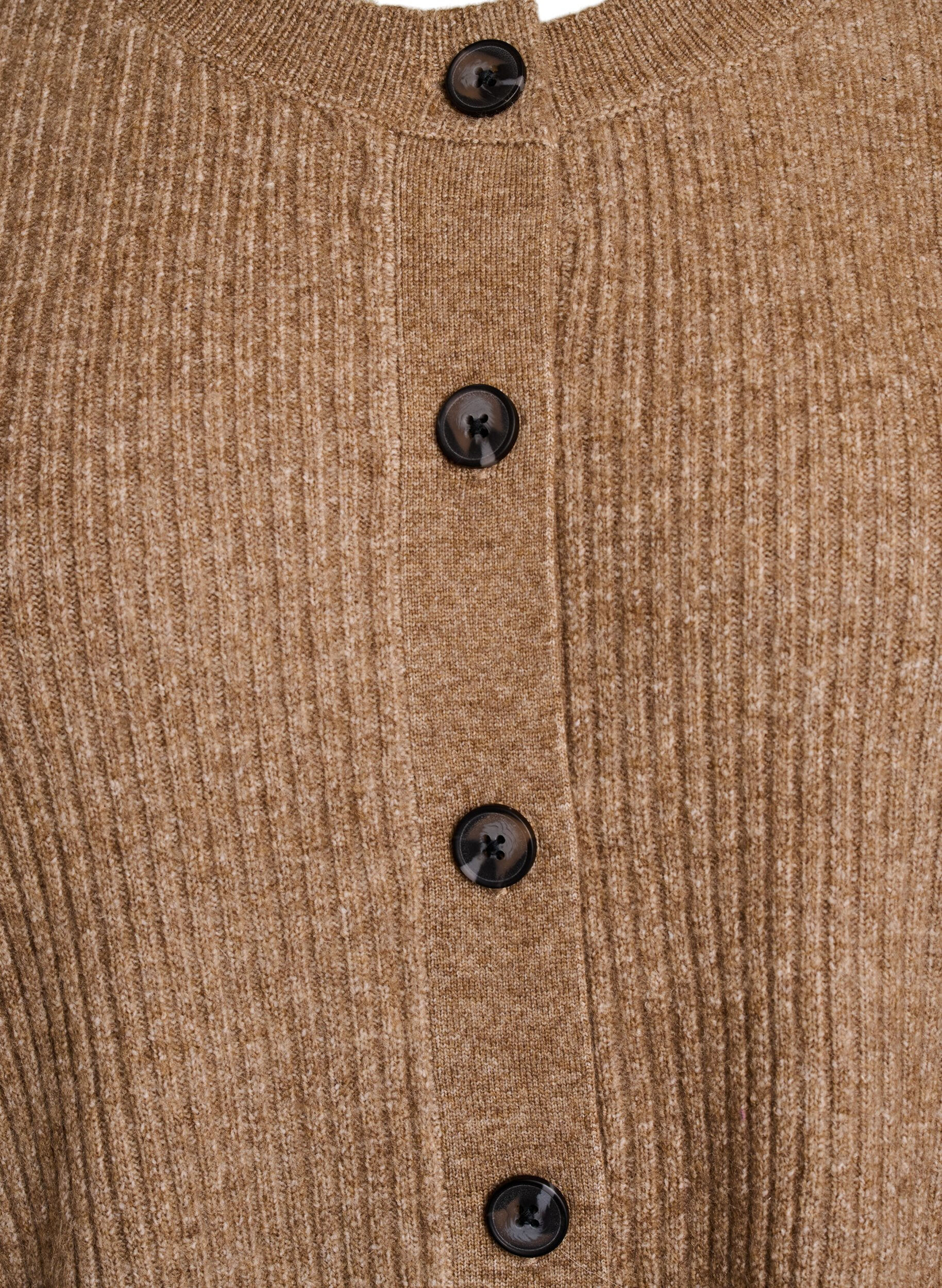 ZizziRippenstrick Strickjacke mit Kn&ouml;pfen, Braun, Packshot image number 2