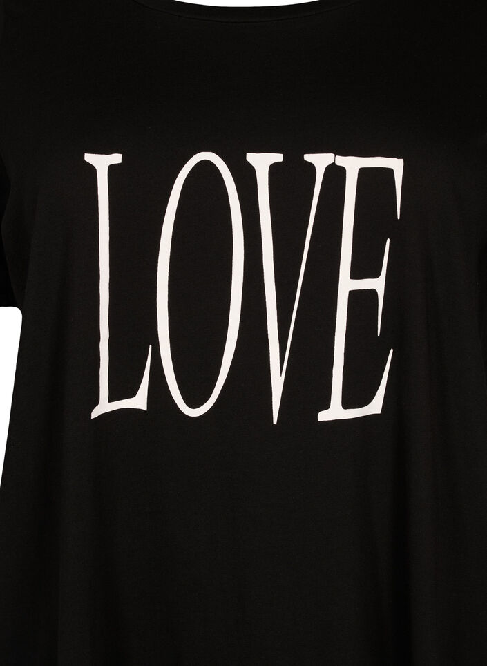 Oversize T-Shirt mit Druck, Black W. Love, Packshot image number 2