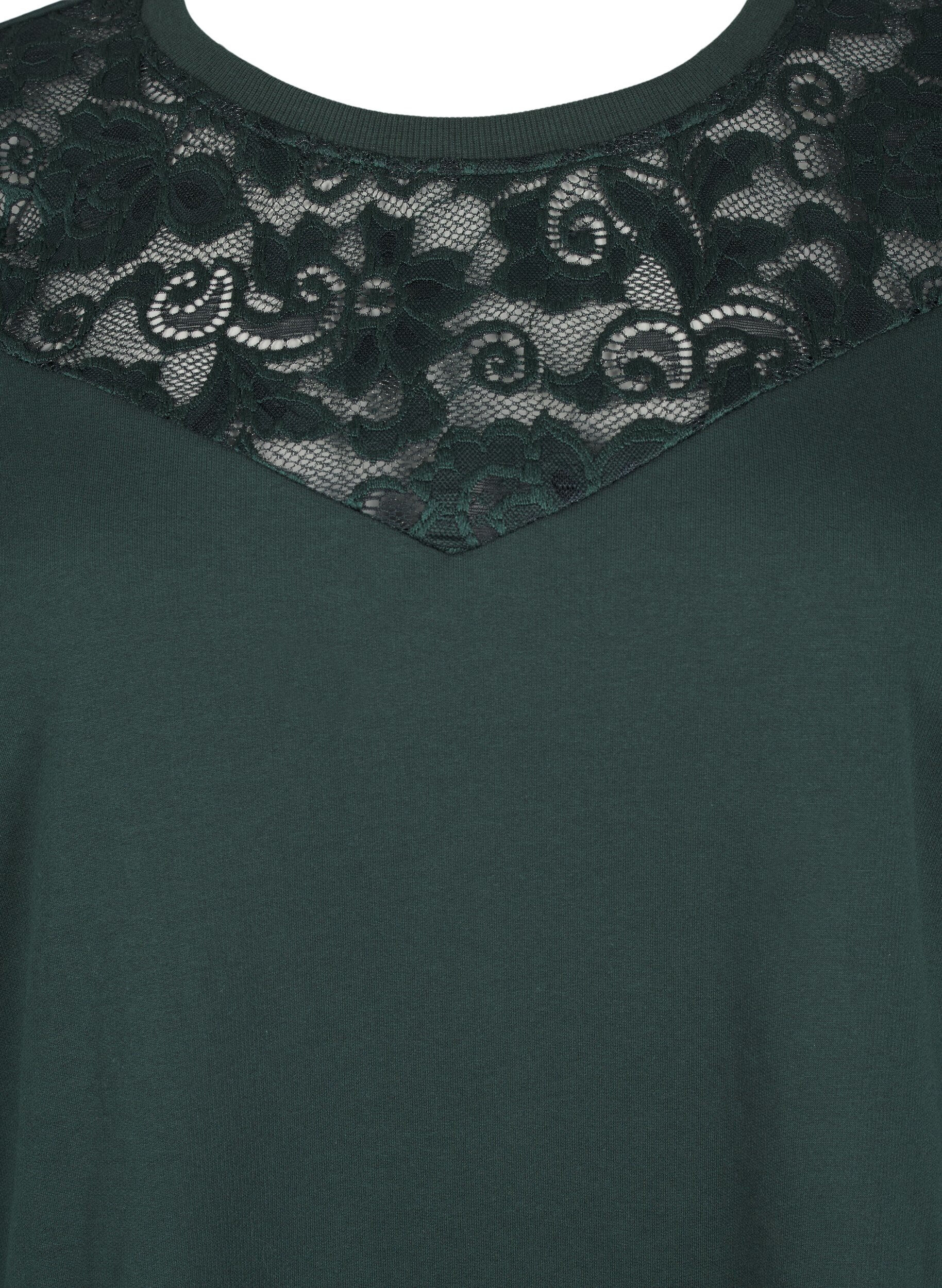 ZizziSweatshirt mit Spitzendetails, Scarab, Packshot image number 2