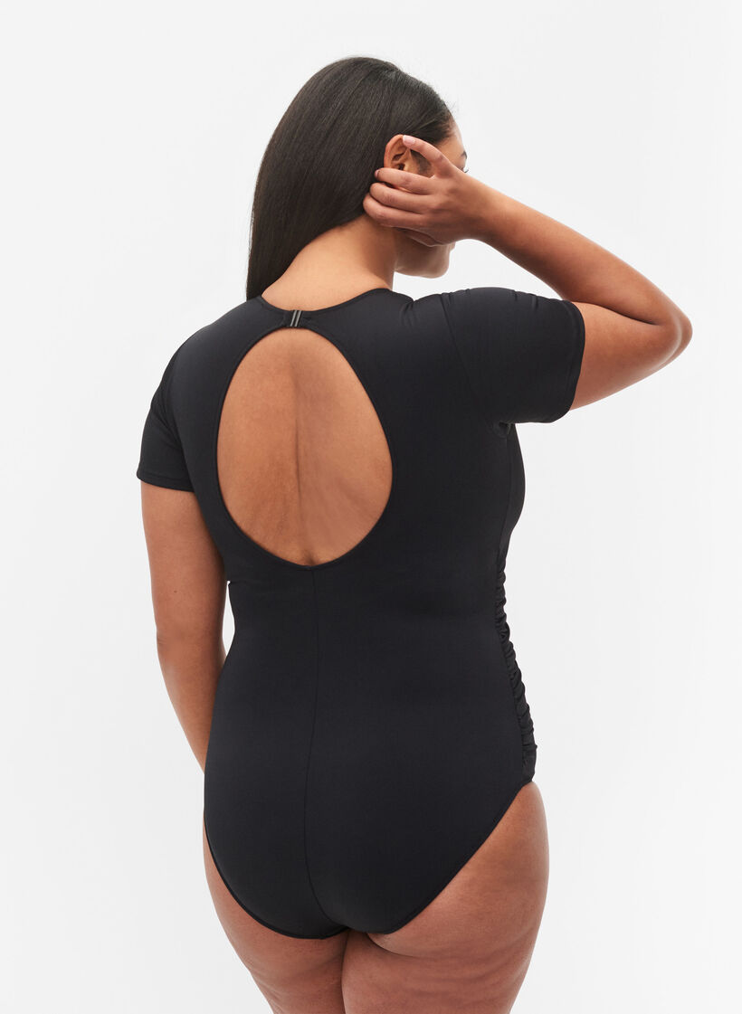 Badeanzug mit Kurzarm, Black, Model image number 1