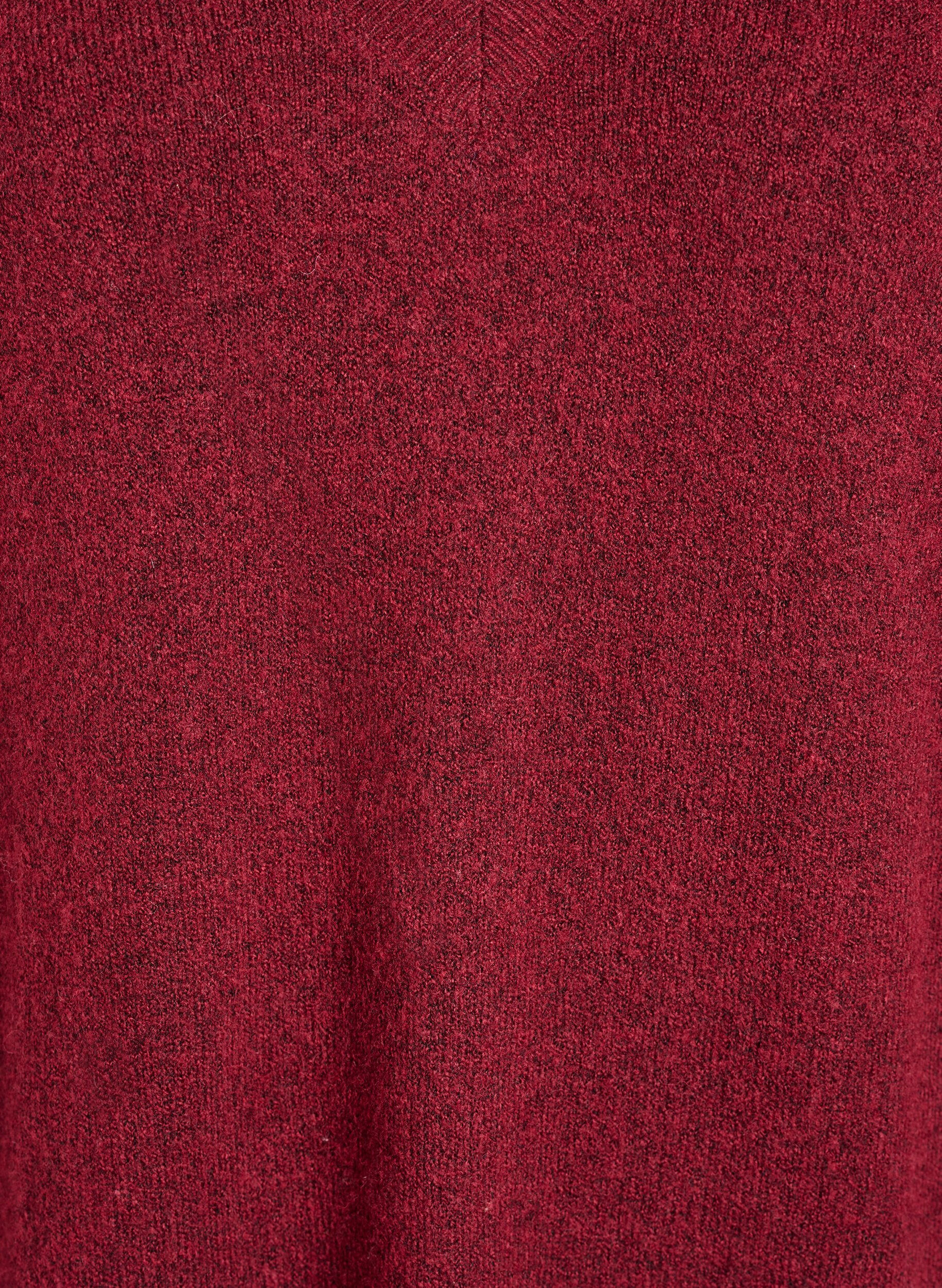 ZizziLang&auml;rmeliges Strickkleid mit V-Ausschnitt, Rot, Packshot image number 2