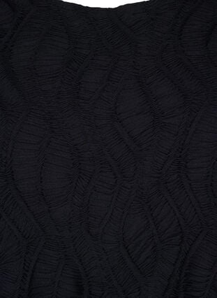 Strukturierte Bluse mit kurzen Ärmeln, Black, Packshot image number 2