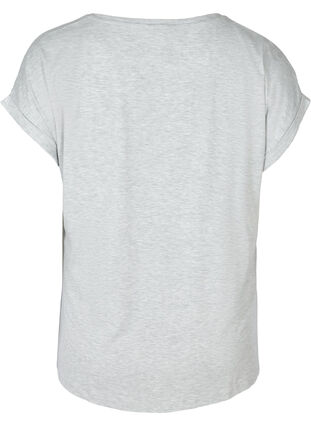 Kurzarm Trainings-T-Shirt mit Aufdruck, Light Grey Melange, Packshot image number 1