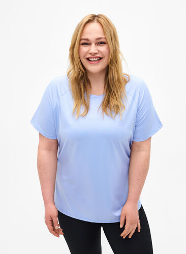 Trainings-T-Shirt mit Mesh-Rückenpartie, Zen Blue, Model image number 0