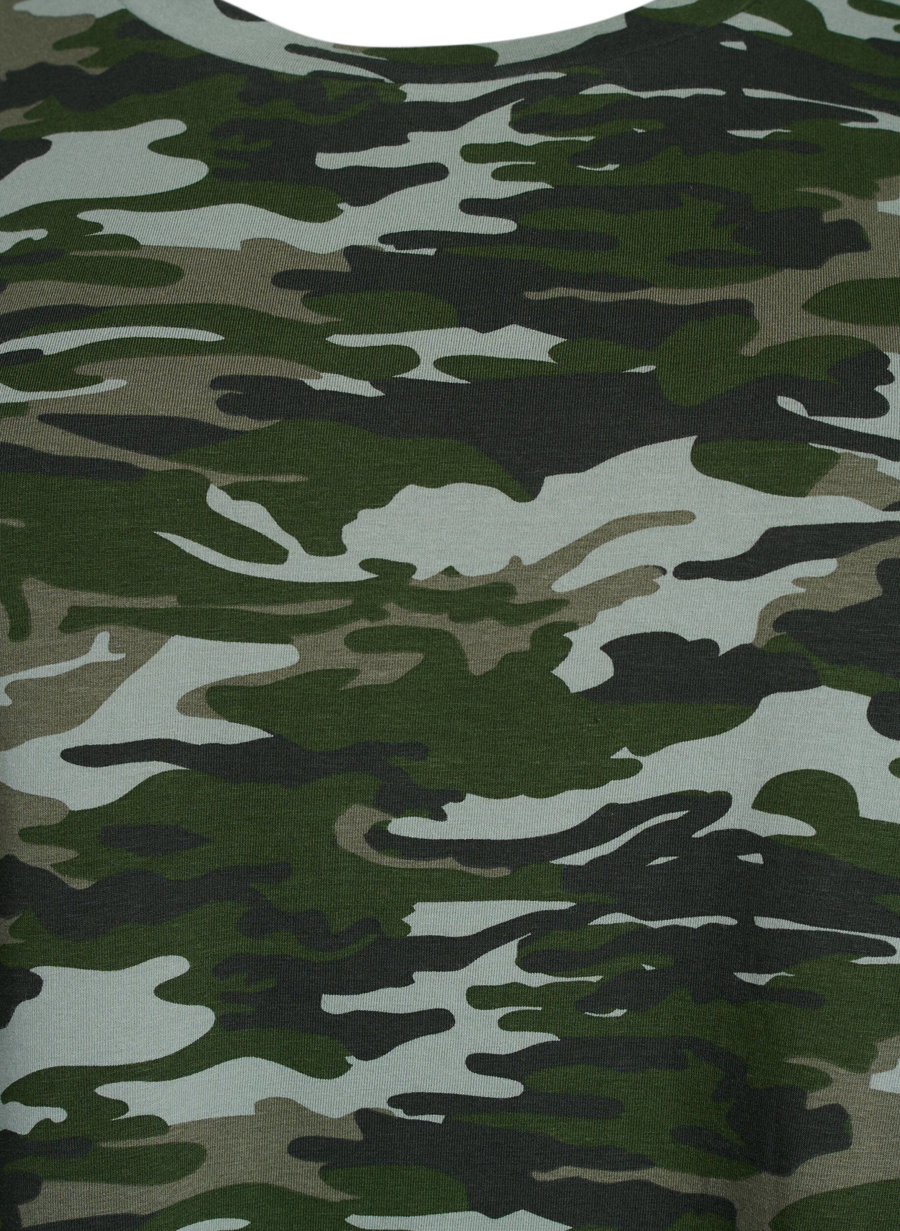 ZizziT-Shirt mit Rundhalsausschnitt und Allover-Print, Gr&uuml;n, Packshot image number 2