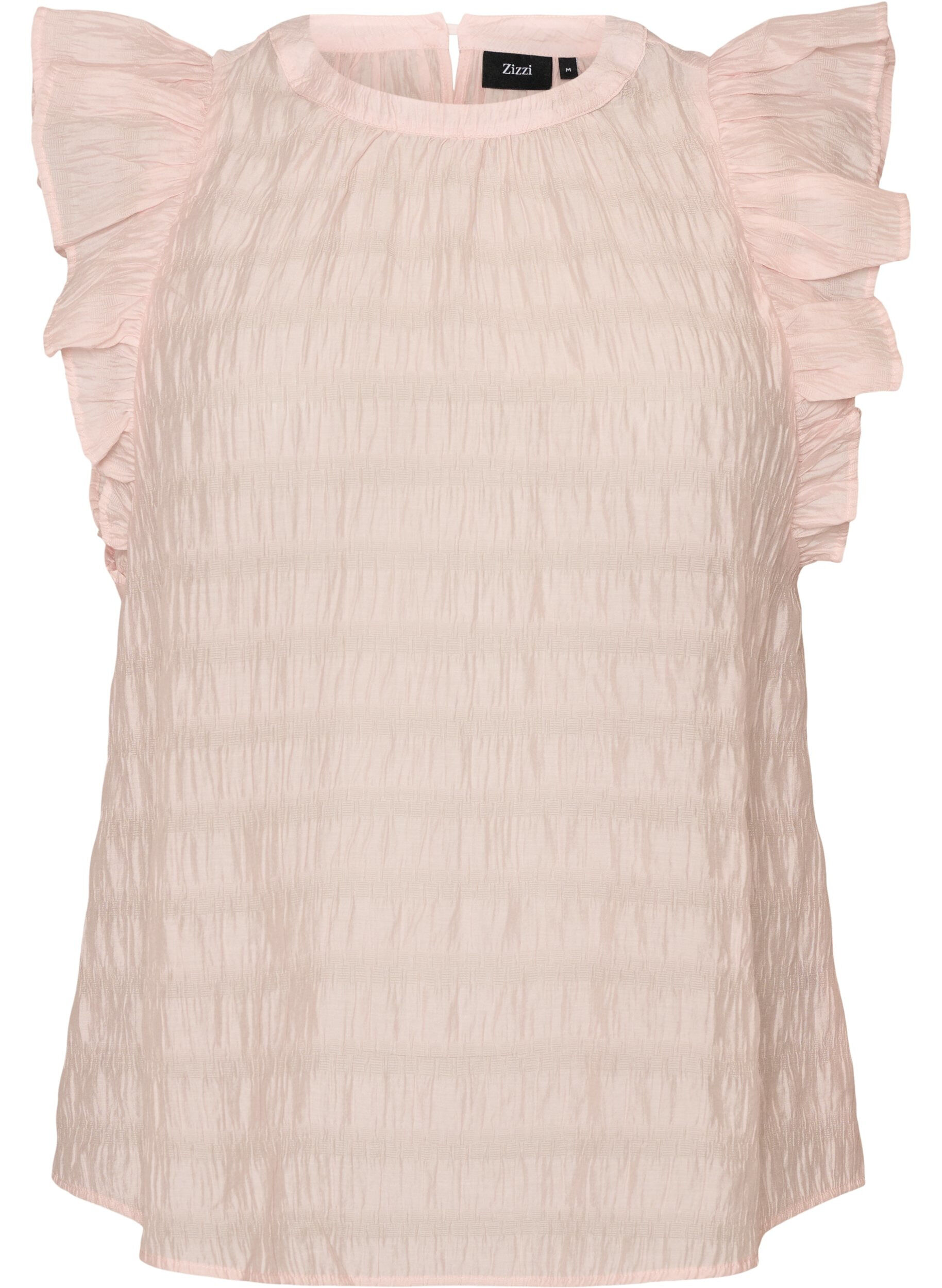 &Auml;rmellose Bluse mit Struktur und R&uuml;schen