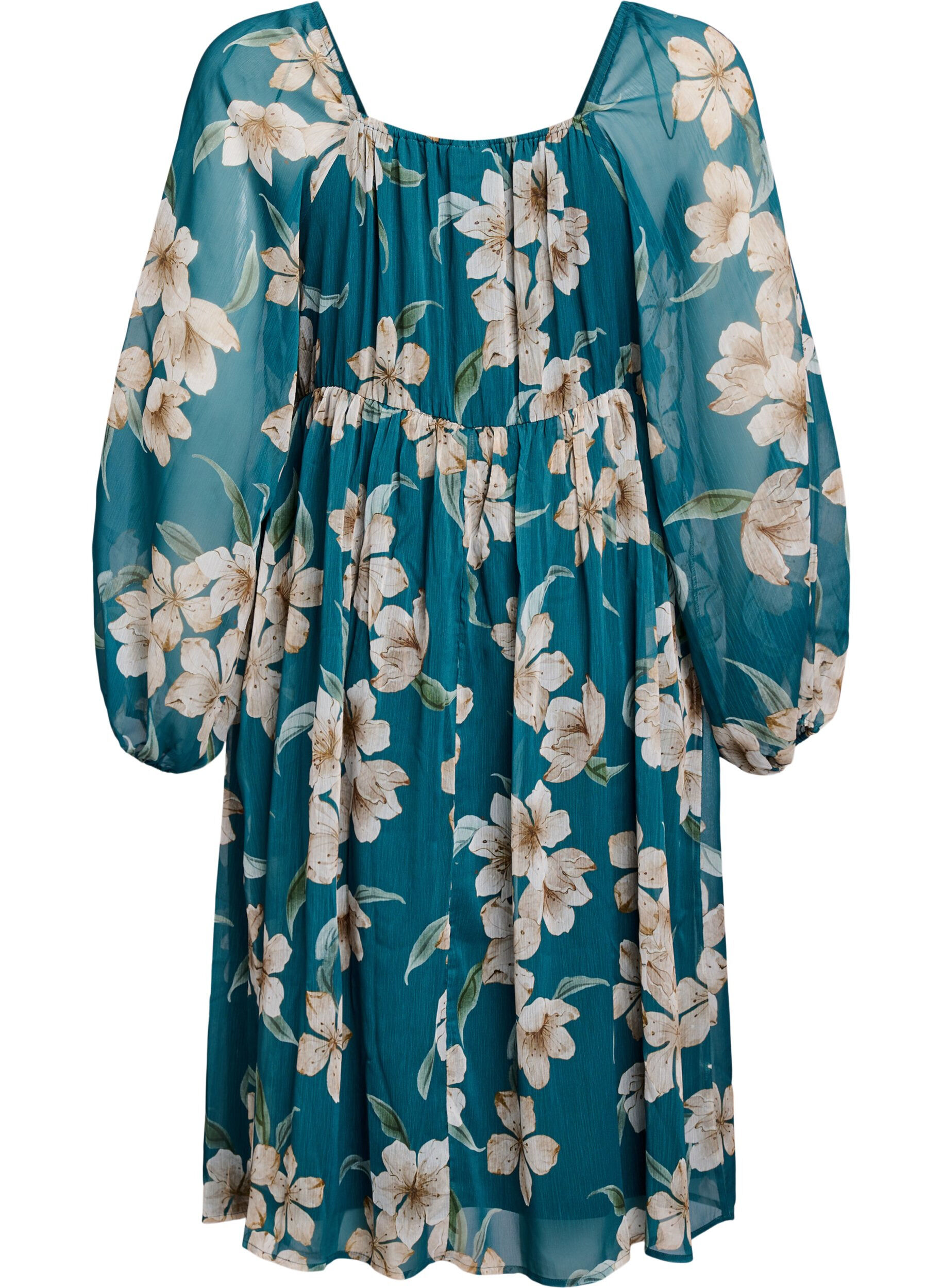 ZizziPartykleid aus Chiffon mit langen &Auml;rmeln, Gr&uuml;n, Packshot image number 1