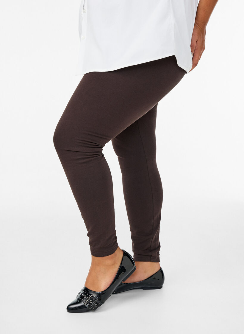 Gefütterte Baumwollleggings, Braun, Model image number 0