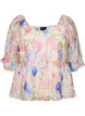 Bluse aus Lyocell mit Blumenprint und Herzausschnitt, Wei&szlig;, Packshot image number 0