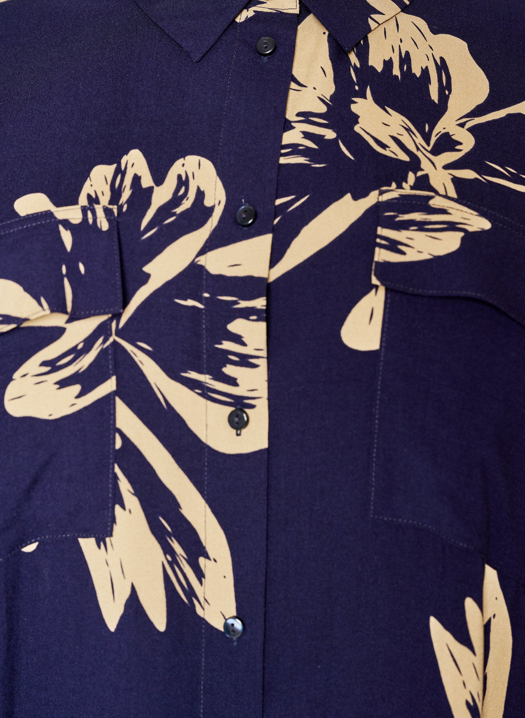 ZizziLanges Hemdkleid mit kurzen &Auml;rmeln, Blau, Packshot image number 2