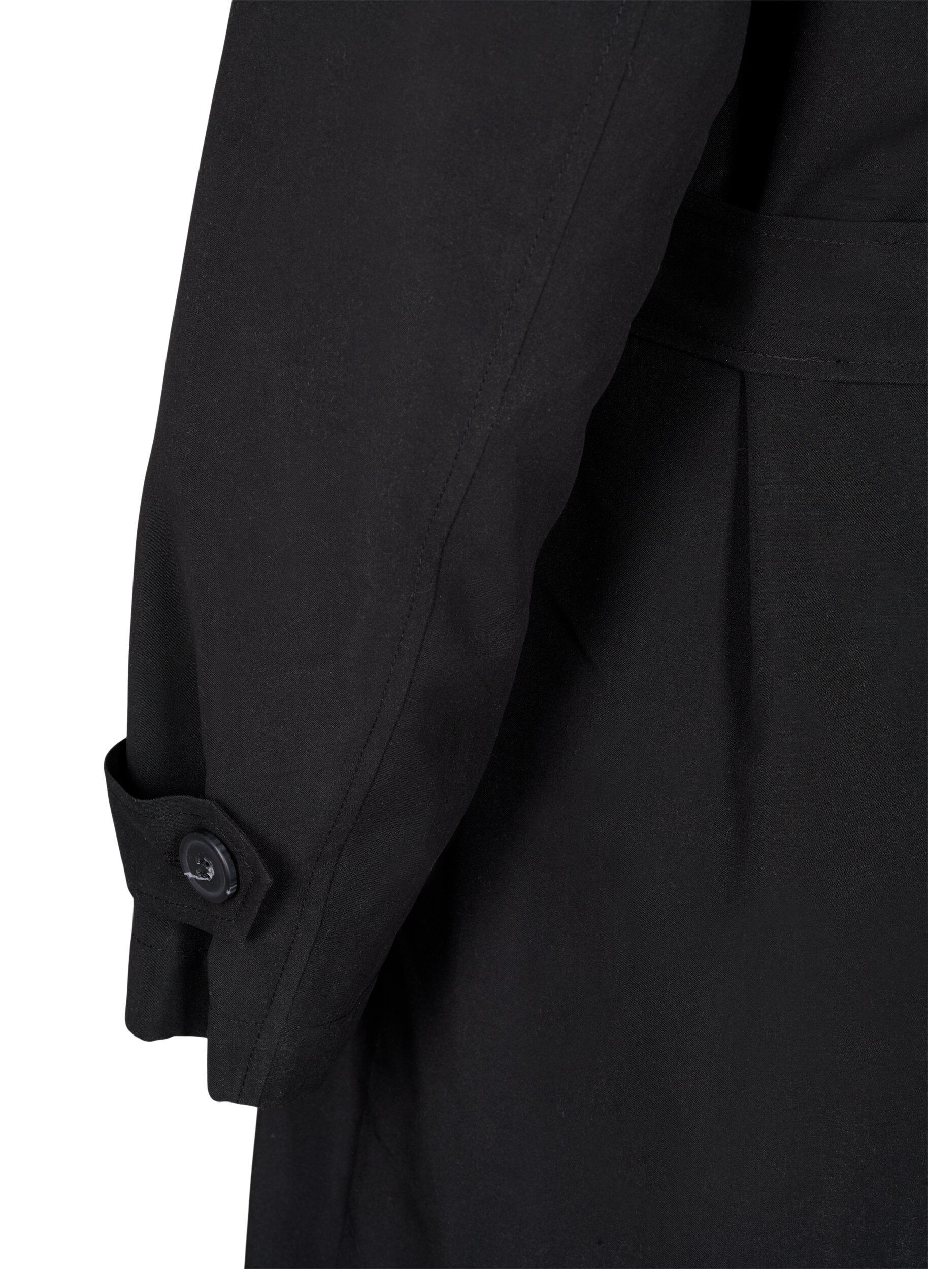 ZizziLanger Trenchcoat mit G&uuml;rtel, Black, Packshot image number 4