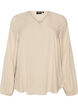Bluse aus Viskose mit V-Ausschnitt und abgerundetem Saum, Beige, Packshot image number 0
