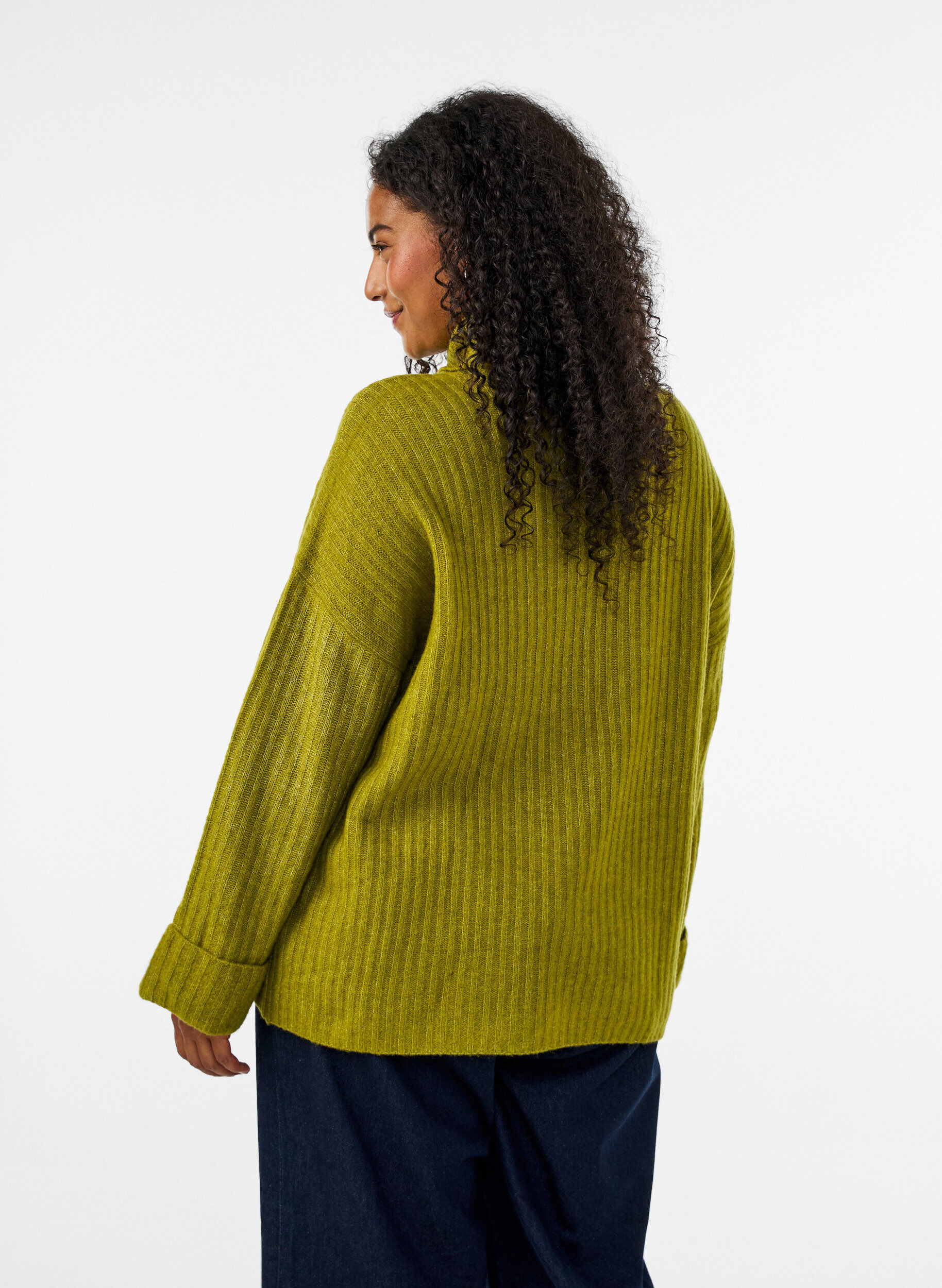 ZizziStricktop mit Rollkragen, Gr&uuml;n, Model image number 2