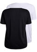 2er-Pack T-Shirts mit V-Ausschnitt, Schwarz, Packshot image number 1