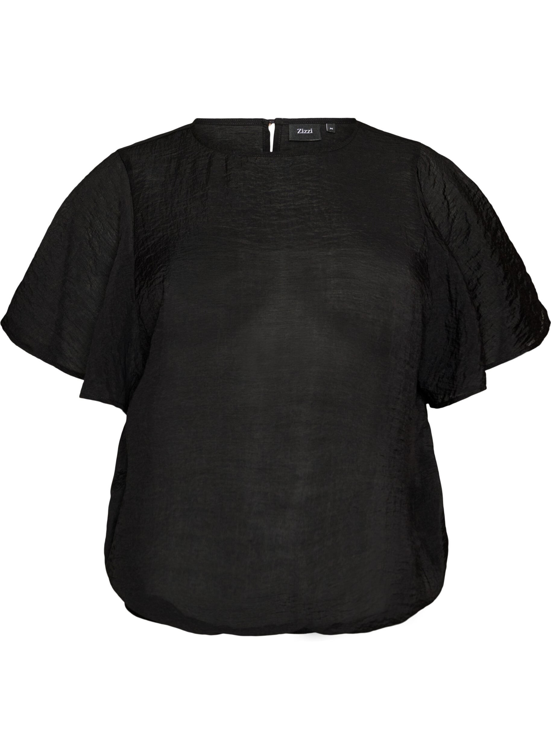 ZizziBluse mit Ballonform und Fl&uuml;gel&auml;rmeln, Schwarz, Packshot image number 0