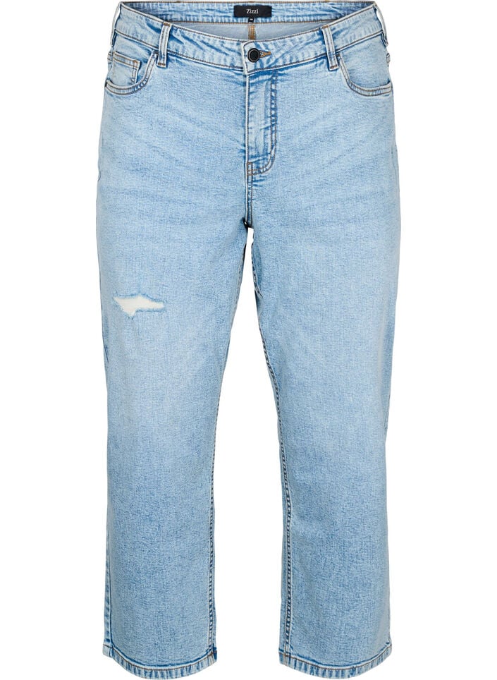 Gek&uuml;rzte Vera Jeans mit Destroyed-Effekten, Blau, Packshot image number 0
