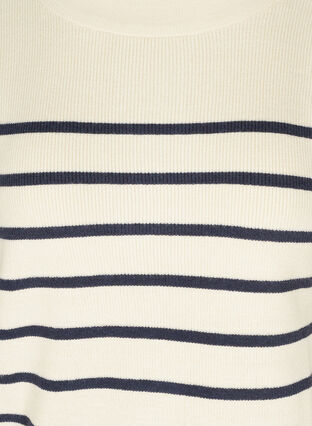 Gestreifte Strickbluse mit Ballonärmel, Birch W/Navy stripes, Packshot image number 2