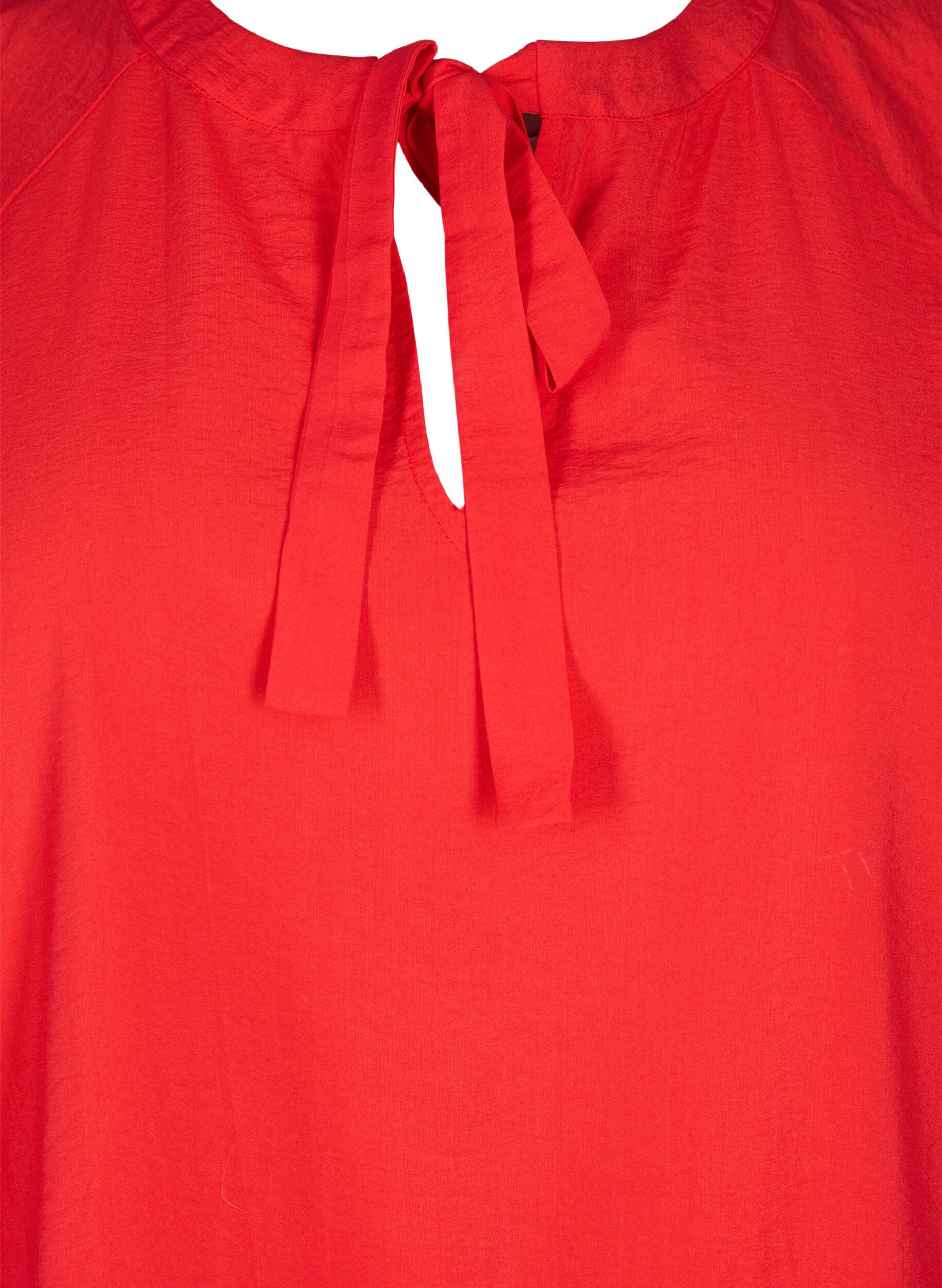 ZizziBluse mit Schleife und langen &Auml;rmeln, Rot, Packshot image number 2