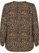 Langärmelige Bluse mit Leopardenmuster und V-Ausschnitt, Braun, Packshot image number 1