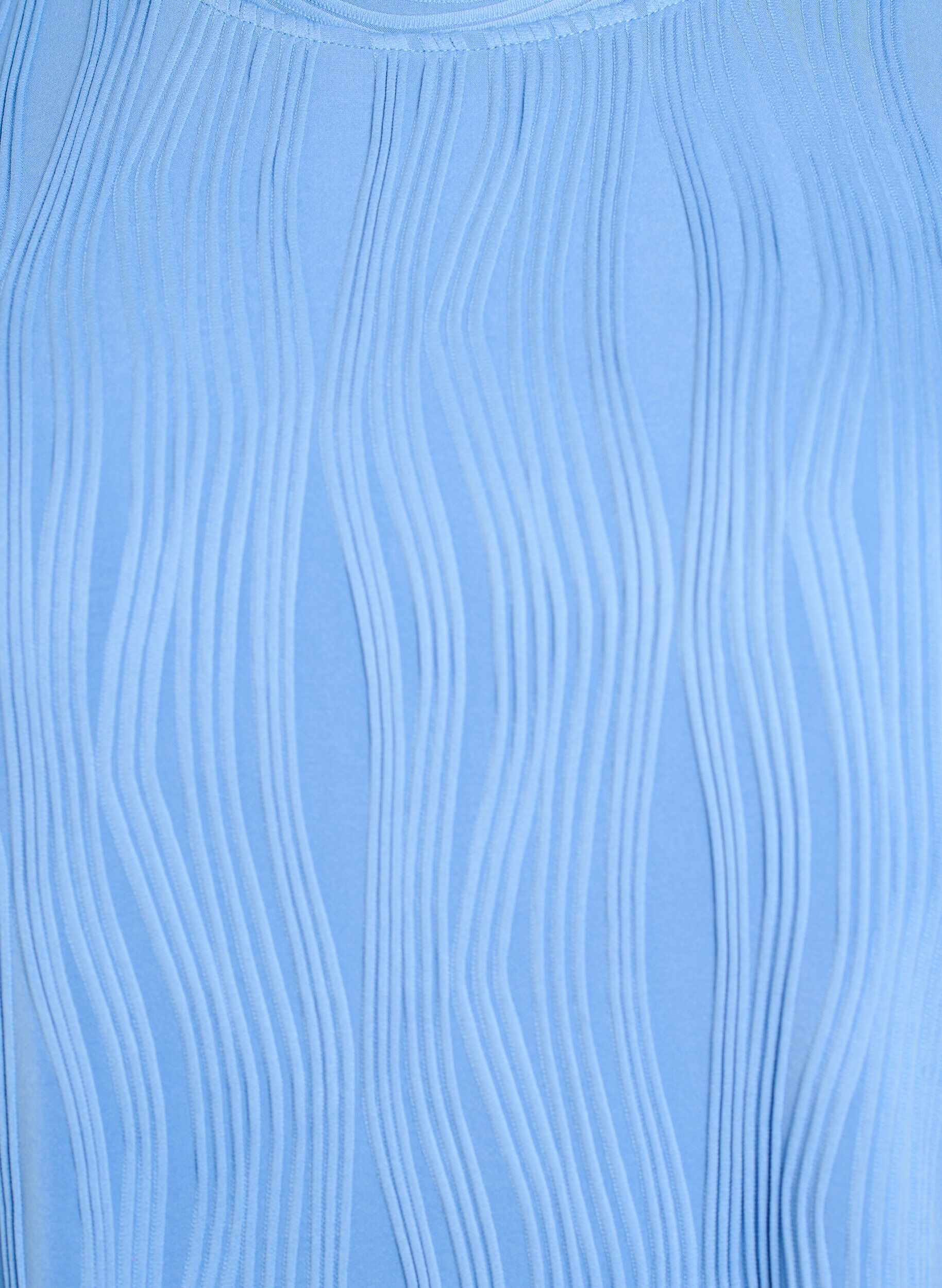 ZizziBluse mit kurzen &Auml;rmeln und einer welligen Struktur, Blau, Packshot image number 2