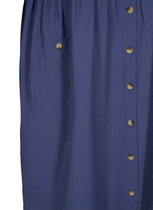Kurzarm Kleid mit Knöpfen und Taschen, Nightshadow Blue, Packshot image number 3
