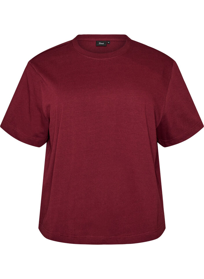 Kastiges T-Shirt aus Baumwolle, Rot, Packshot image number 0
