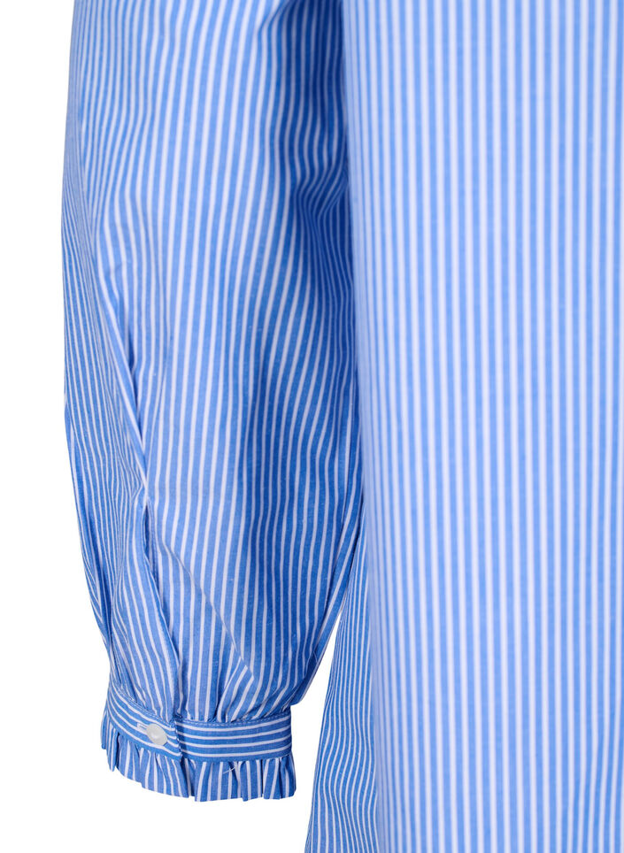 Gestreifte Tunika mit R&uuml;schendetails, Princess Blue W. St., Packshot image number 3