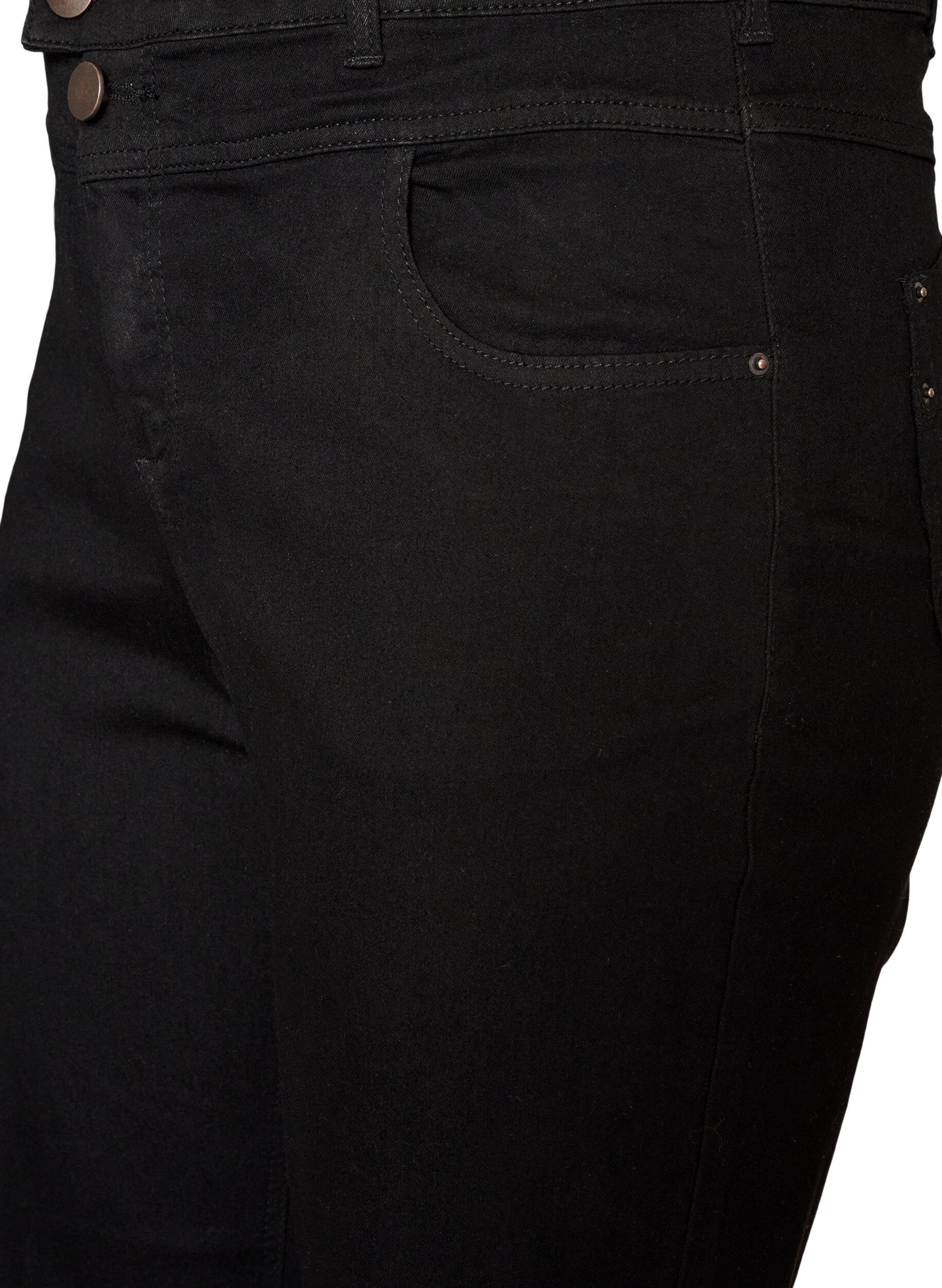 ZizziGemma Jeans mit normaler Passform und hoher Taille, Schwarz, Packshot image number 2