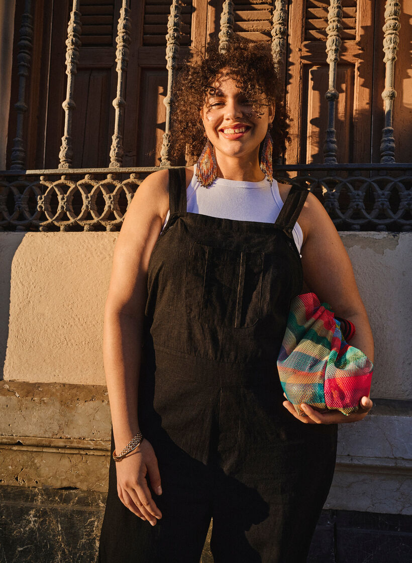 Geripptes Tanktop aus Baumwolle, Bright White, Image image number 0