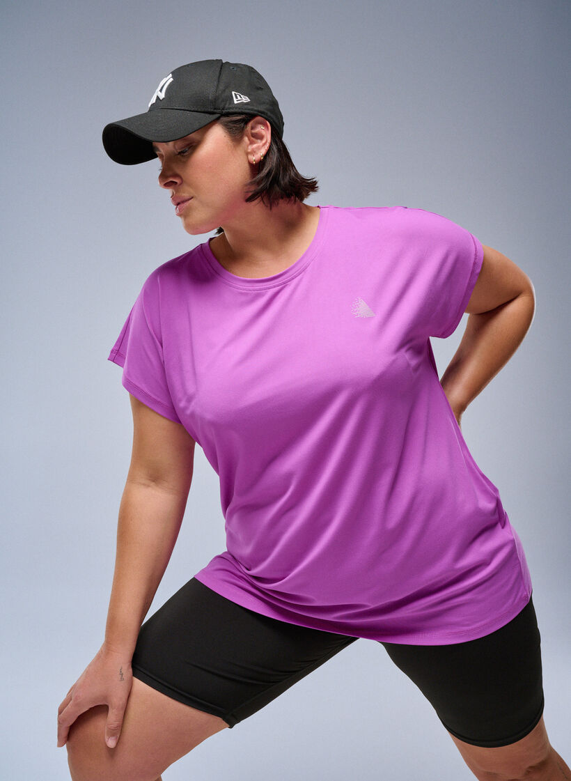 Einfarbiges Trainings-T-Shirt, Lila, Image image number 0