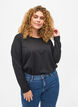 Strukturierte Bluse in A-Linie, Black, Model image number 0