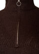 Strickpullover mit hohem Kragen und Rei&szlig;verschluss, Braun, Packshot image number 2