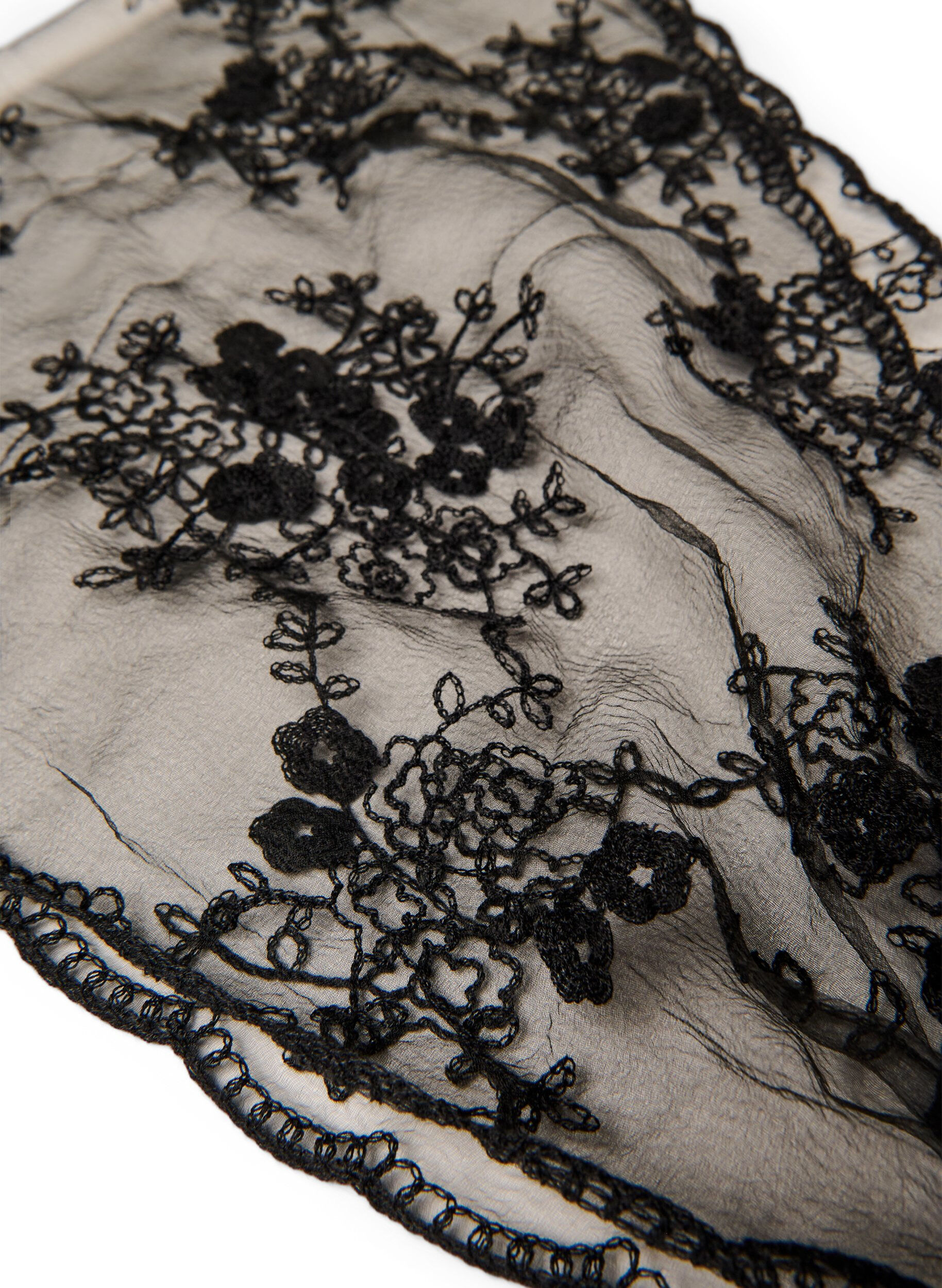 ZizziDreieckiges Spitzentuch, Schwarz, Packshot image number 3