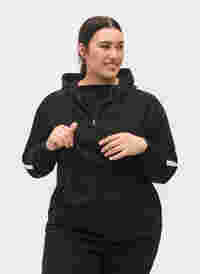 Sweatshirt mit Kapuze und Reißverschluss, Black, Model