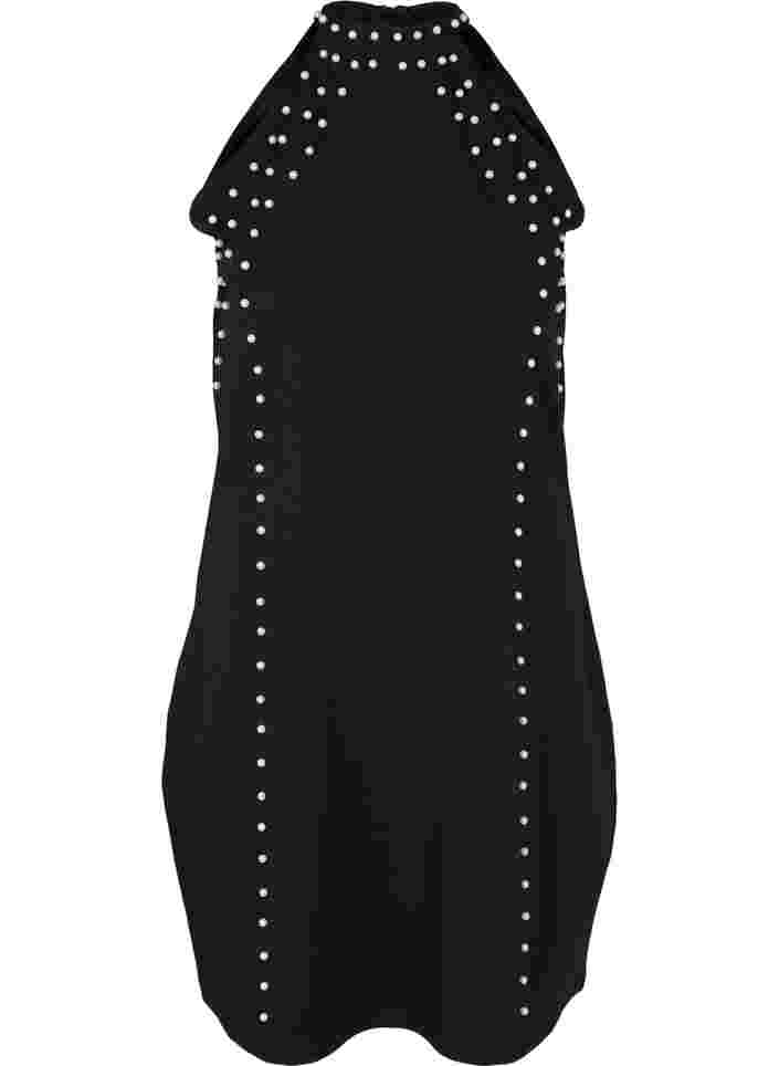 Rückenfreies Kleid mit Perlen, Black w. Beads, Packshot image number 0