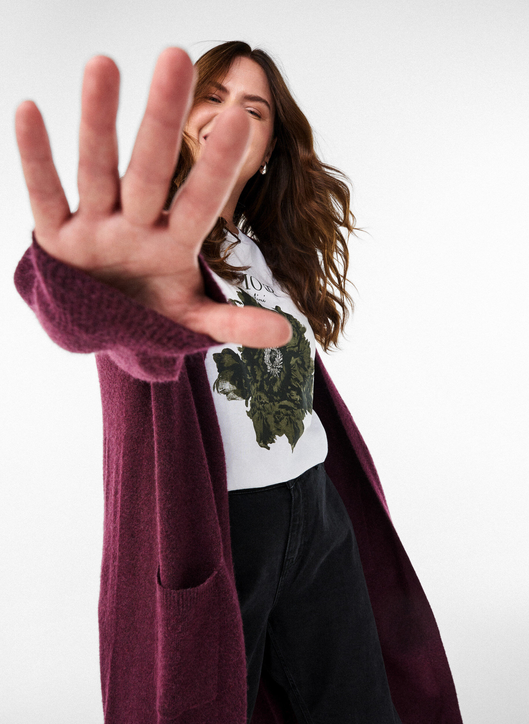 ZizziLanger Strickcardigan mit Taschen, Rot, Image image number 0