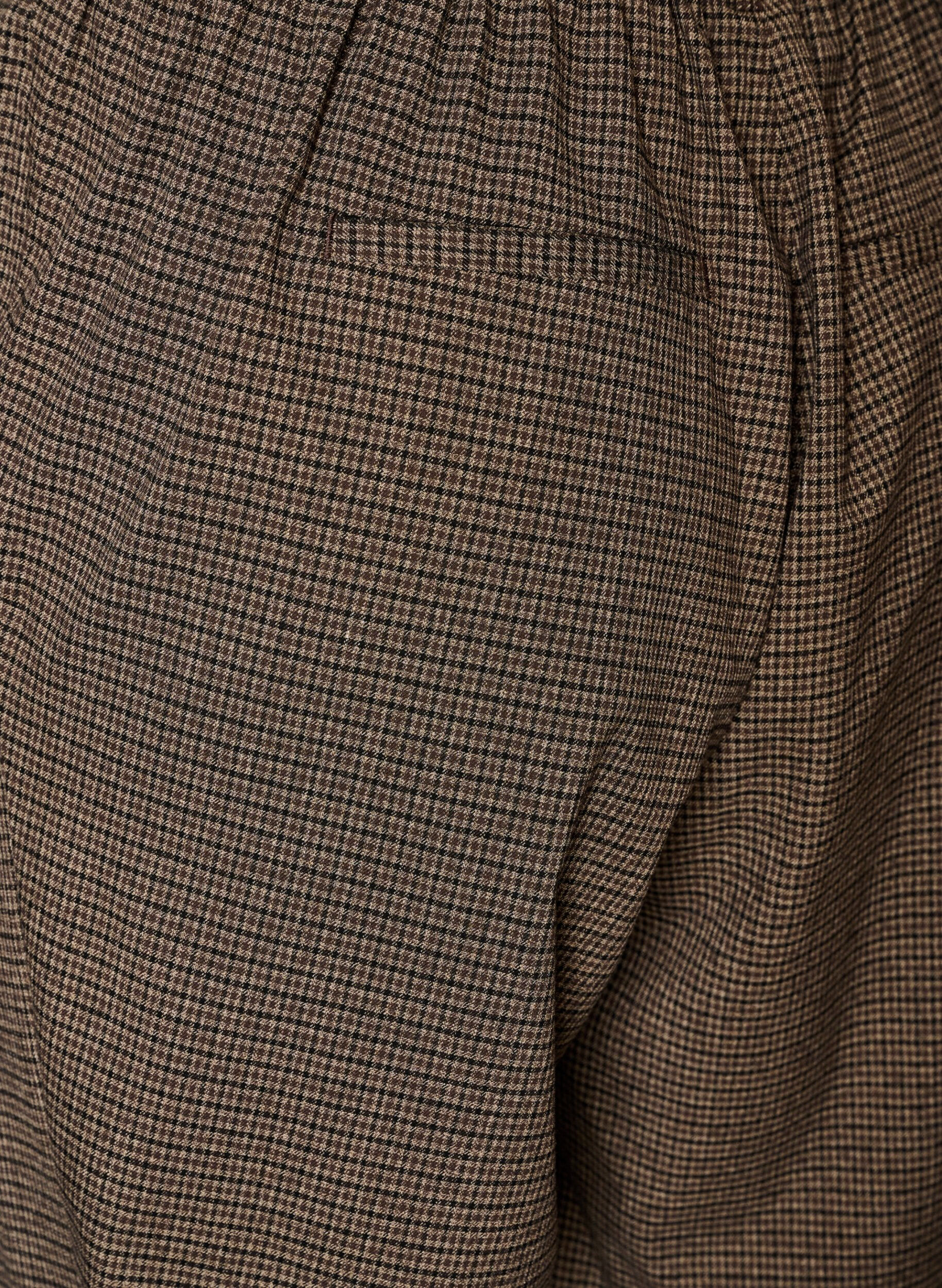 ZizziHose mit kleinem Karomuster und geradem Bein, Braun, Packshot image number 3