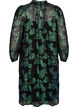 Gebl&uuml;mtes Viskosekleid mit Lurexstruktur, Black w. Green Lurex, Packshot image number 1