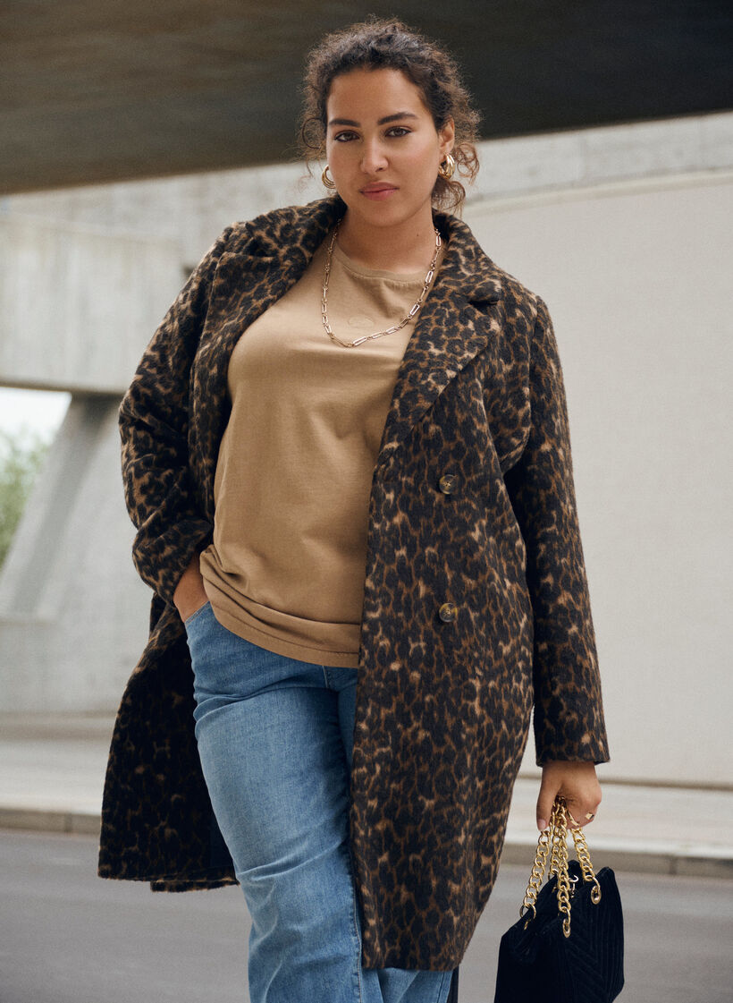 T-Shirt aus Bio-Baumwolle mit Washed-Look, Beige, Image