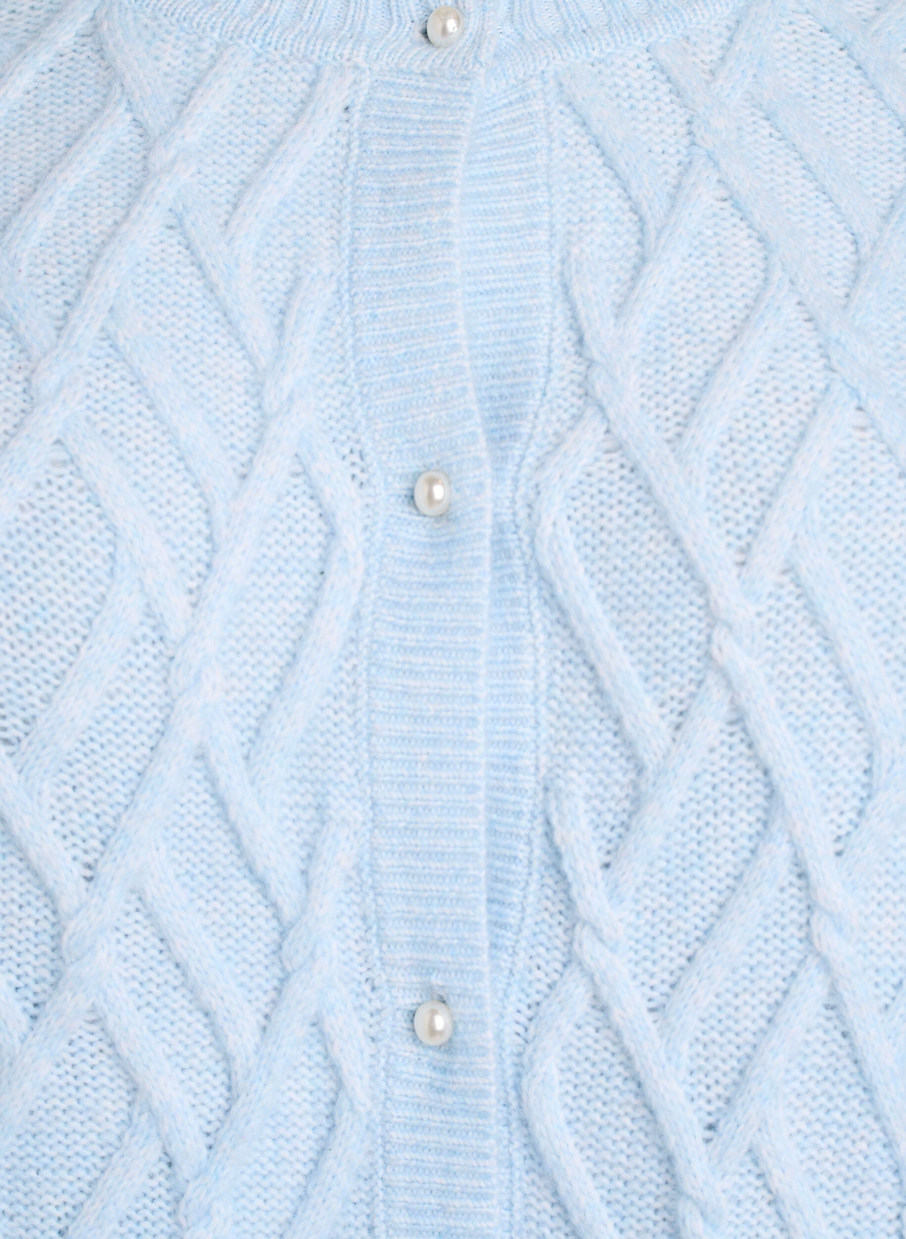 ZizziZopfmuster Strickjacke mit Perlenkn&ouml;pfen, Blau, Packshot image number 2
