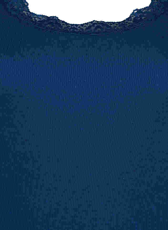 Top mit Spitzensaum, Insignia Blue, Packshot image number 2