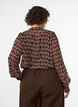 Bluse mit Allover-Print und kurzer Knopfleiste, Braun, Model image number 2