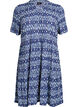 Gemustertes Kleid mit Eins&auml;tzen, Blau, Packshot image number 0