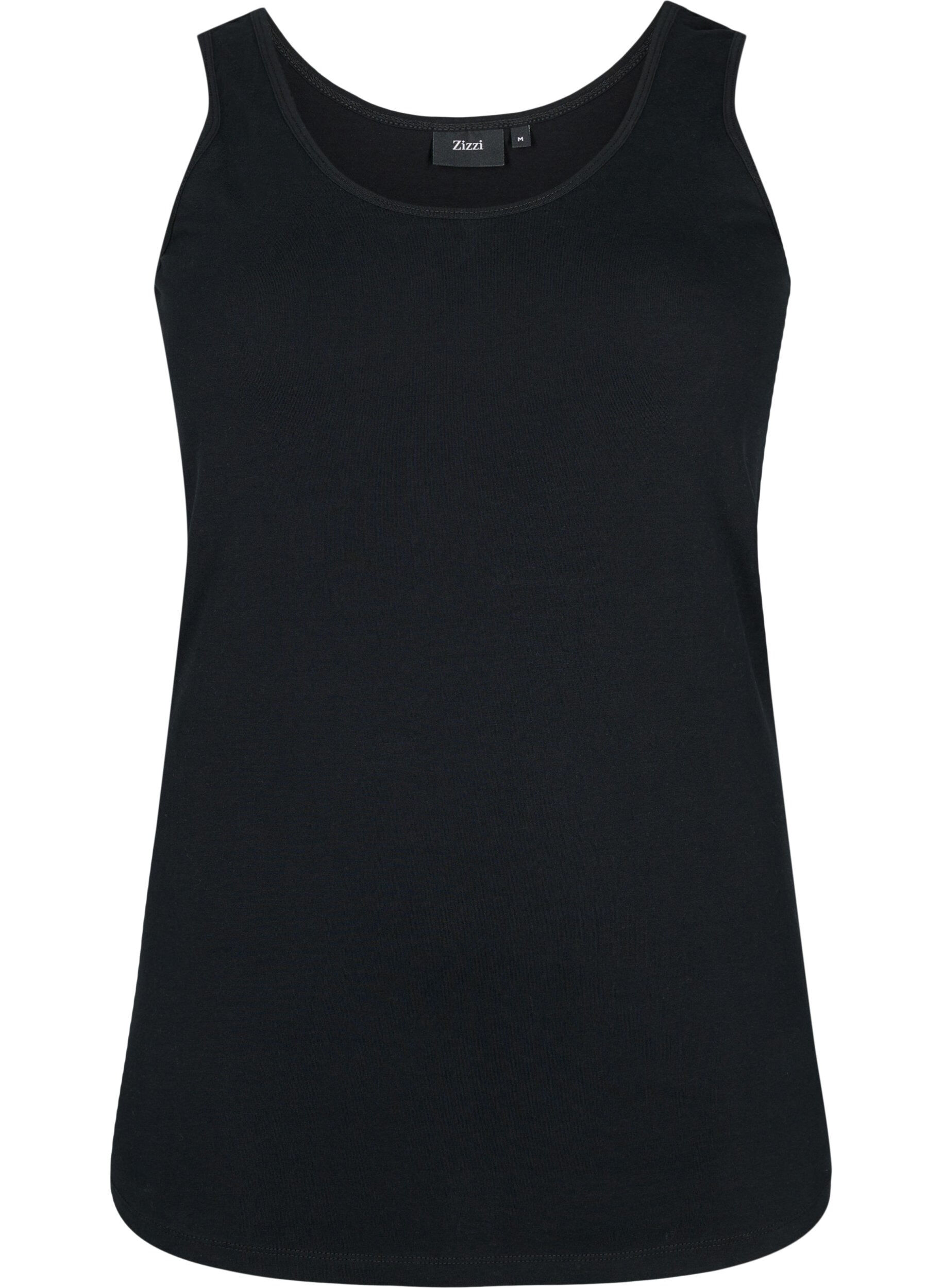 ZizziEinfarbiges basic Top aus Baumwolle, Schwarz, Packshot image number 0