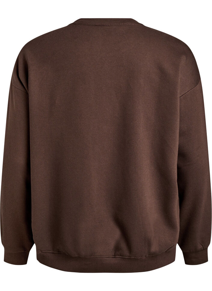 Sweatshirt mit Motiv, Braun, Packshot image number 1